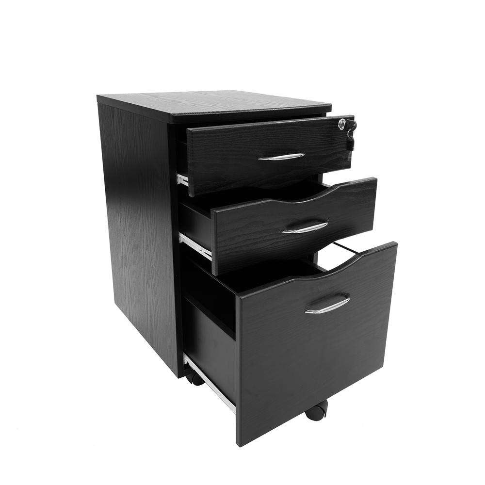 Rolling storage and File Cabinet. Color: Espresso. Picture 4