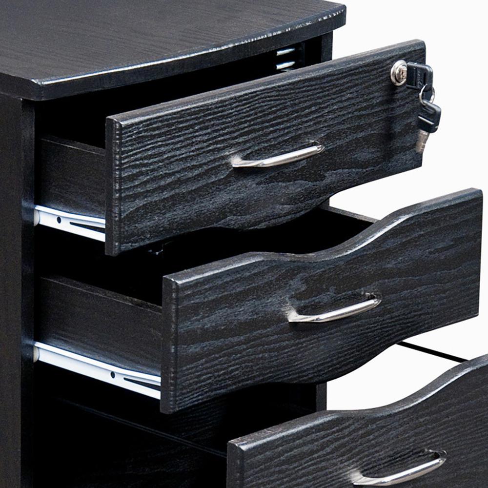 Rolling storage and File Cabinet. Color: Espresso. Picture 5