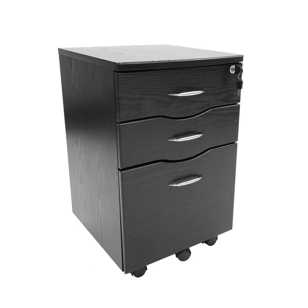 Rolling storage and File Cabinet. Color: Espresso. Picture 10