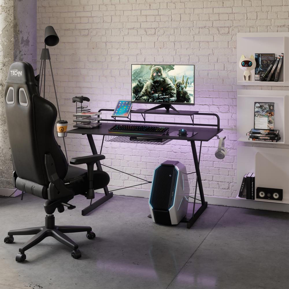 Gaming Computer Desk Setup with Organizers. Picture 6