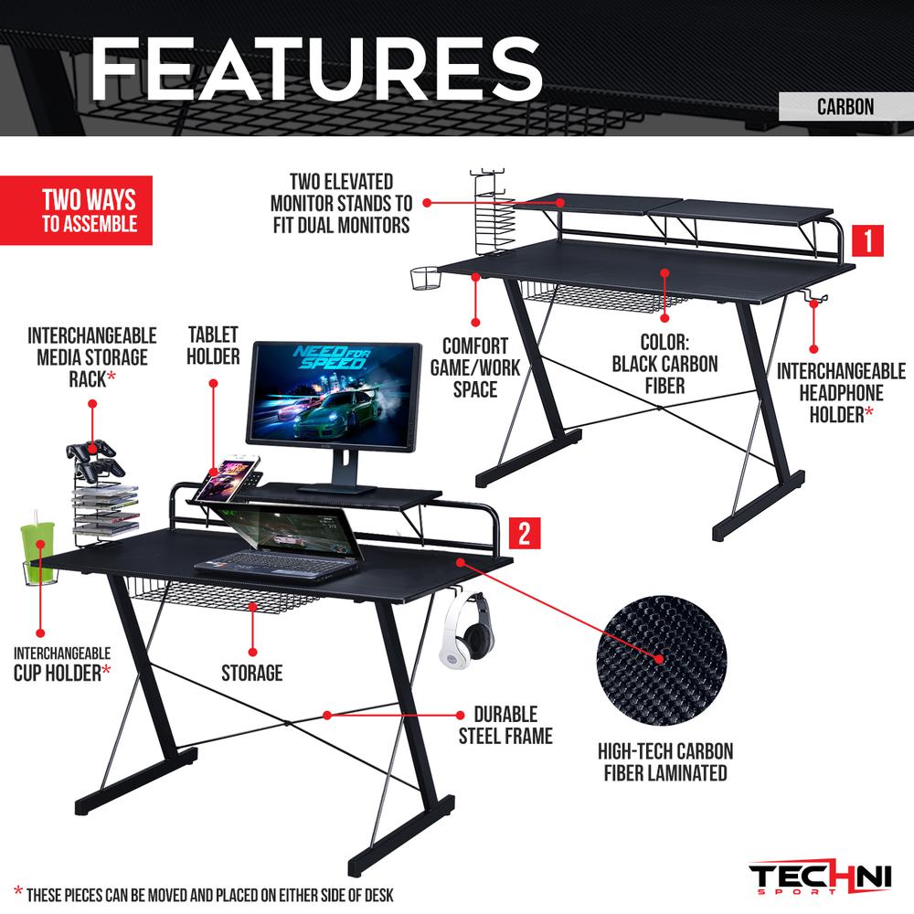 Gaming Computer Desk Setup with Organizers. Picture 7