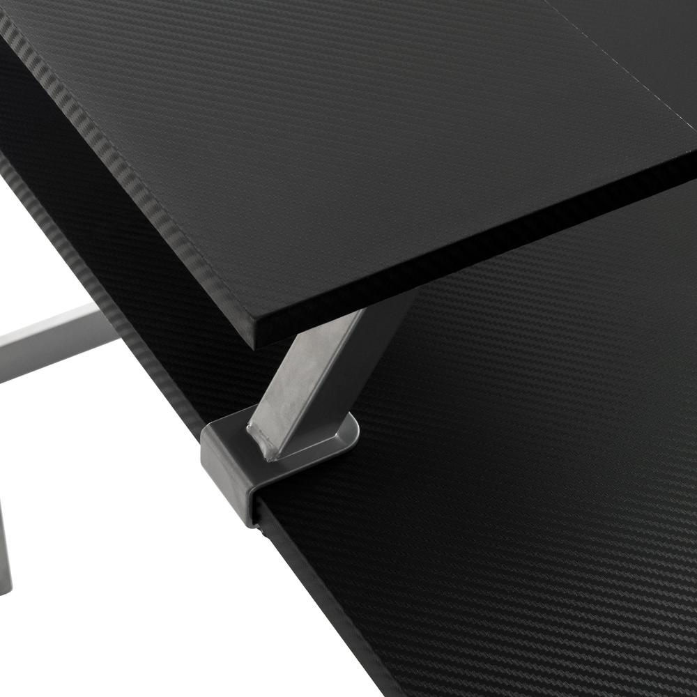 Techni Sport Warrior L-Shaped Gaming Desk, Black. Picture 4