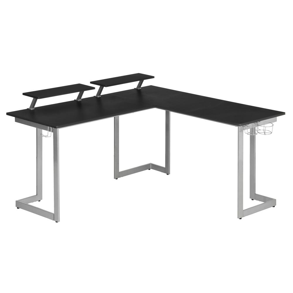 Techni Sport Warrior L-Shaped Gaming Desk, Black. Picture 6