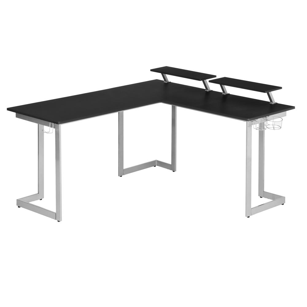 Techni Sport Warrior L-Shaped Gaming Desk, Black. Picture 12