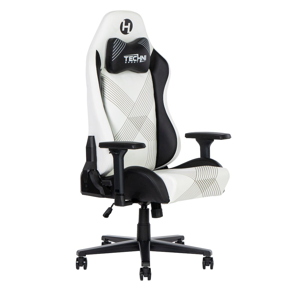 Techni Sport Comfort Edge White Gaming Chair. Picture 1