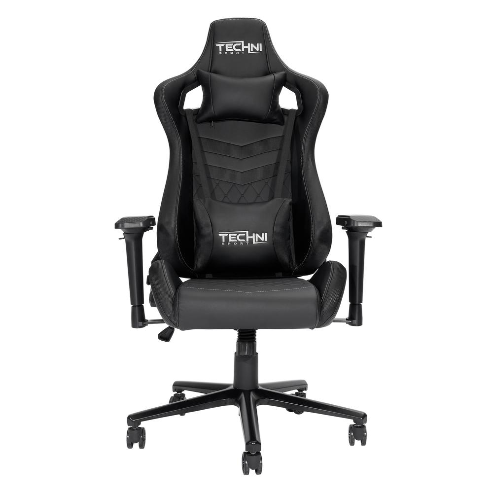 TS-83 Ergonomic High Back Racer Style PC Gaming Chair, Black. Picture 1