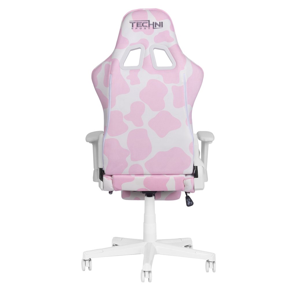 Pink COW Series Gaming Chair with Footrest. Picture 5