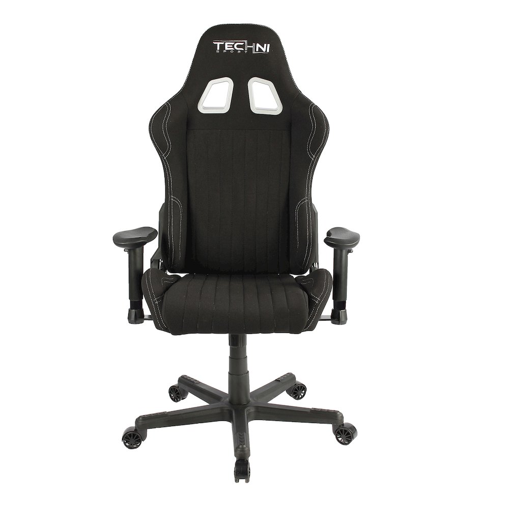 Fabric Ergonomic High Back Racer Style PC Gaming Chair, Black. Picture 3