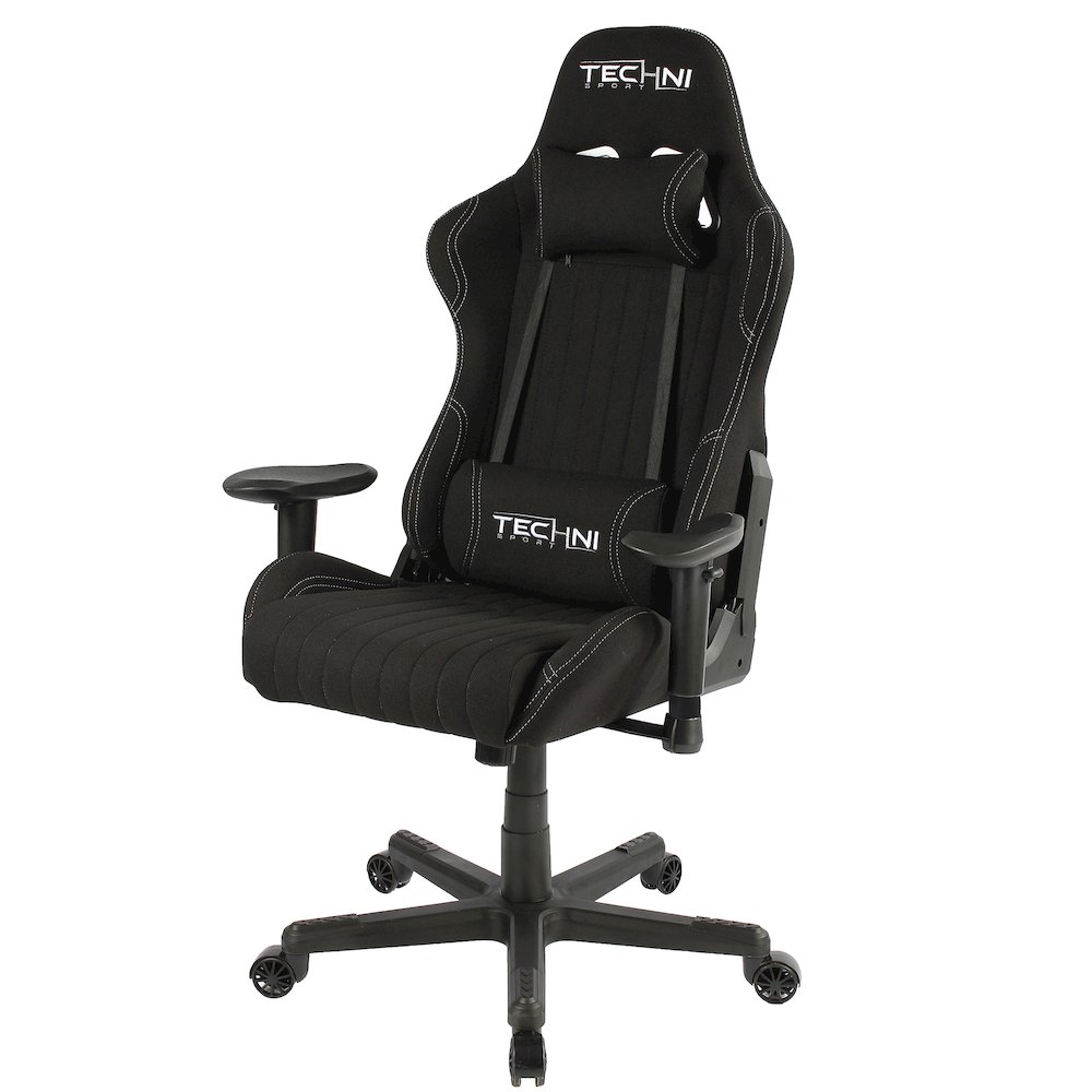 Fabric Ergonomic High Back Racer Style PC Gaming Chair, Black. Picture 5