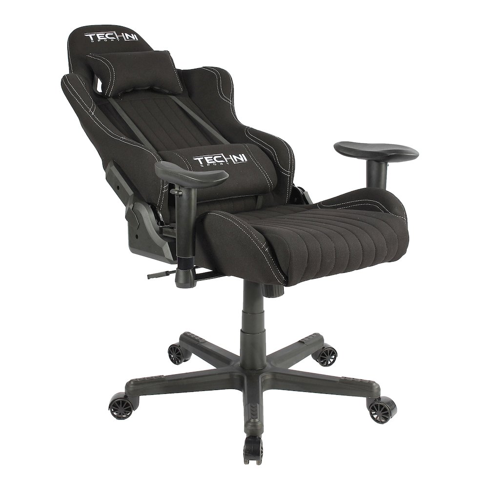 Fabric Ergonomic High Back Racer Style PC Gaming Chair, Black. Picture 6