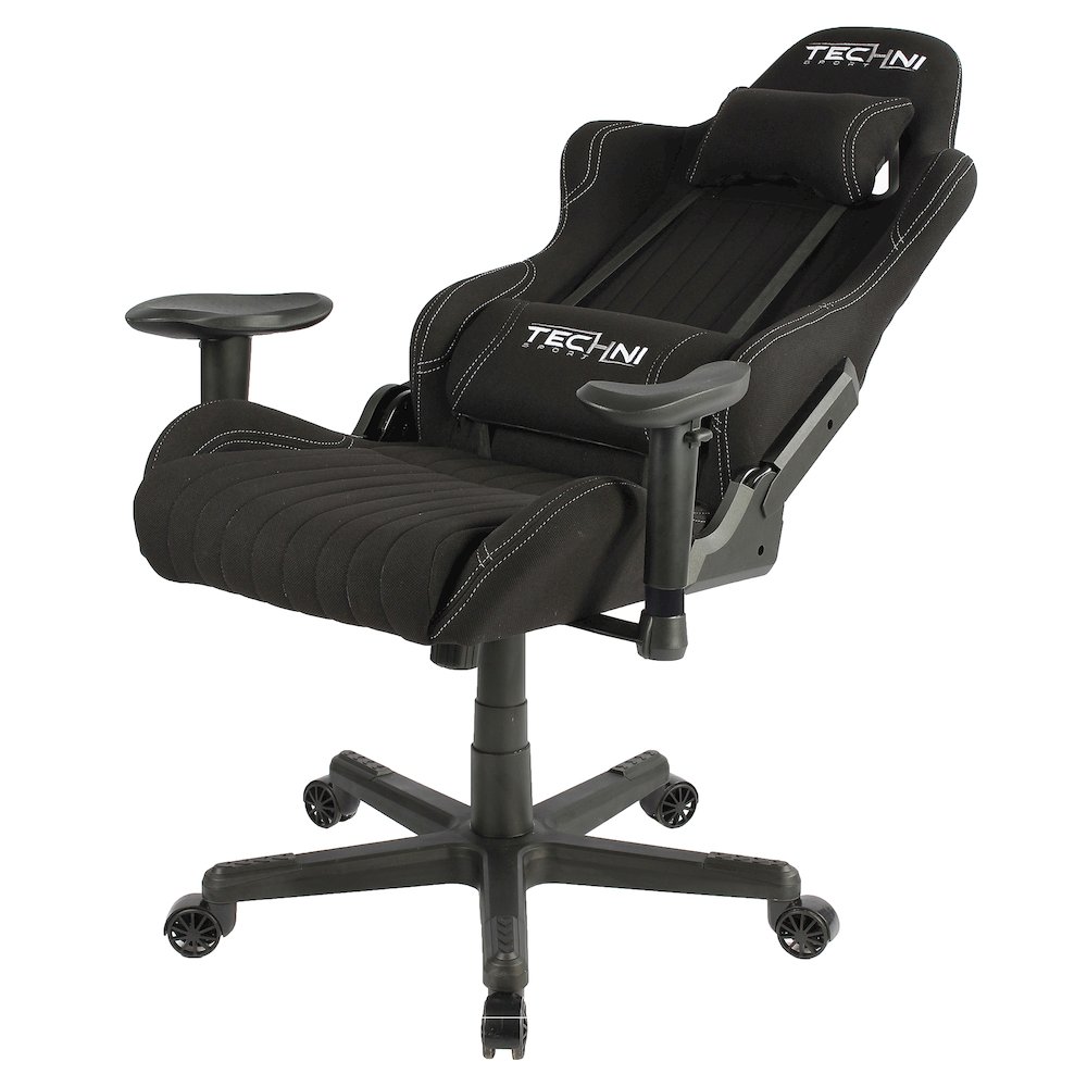 Fabric Ergonomic High Back Racer Style PC Gaming Chair, Black. Picture 16