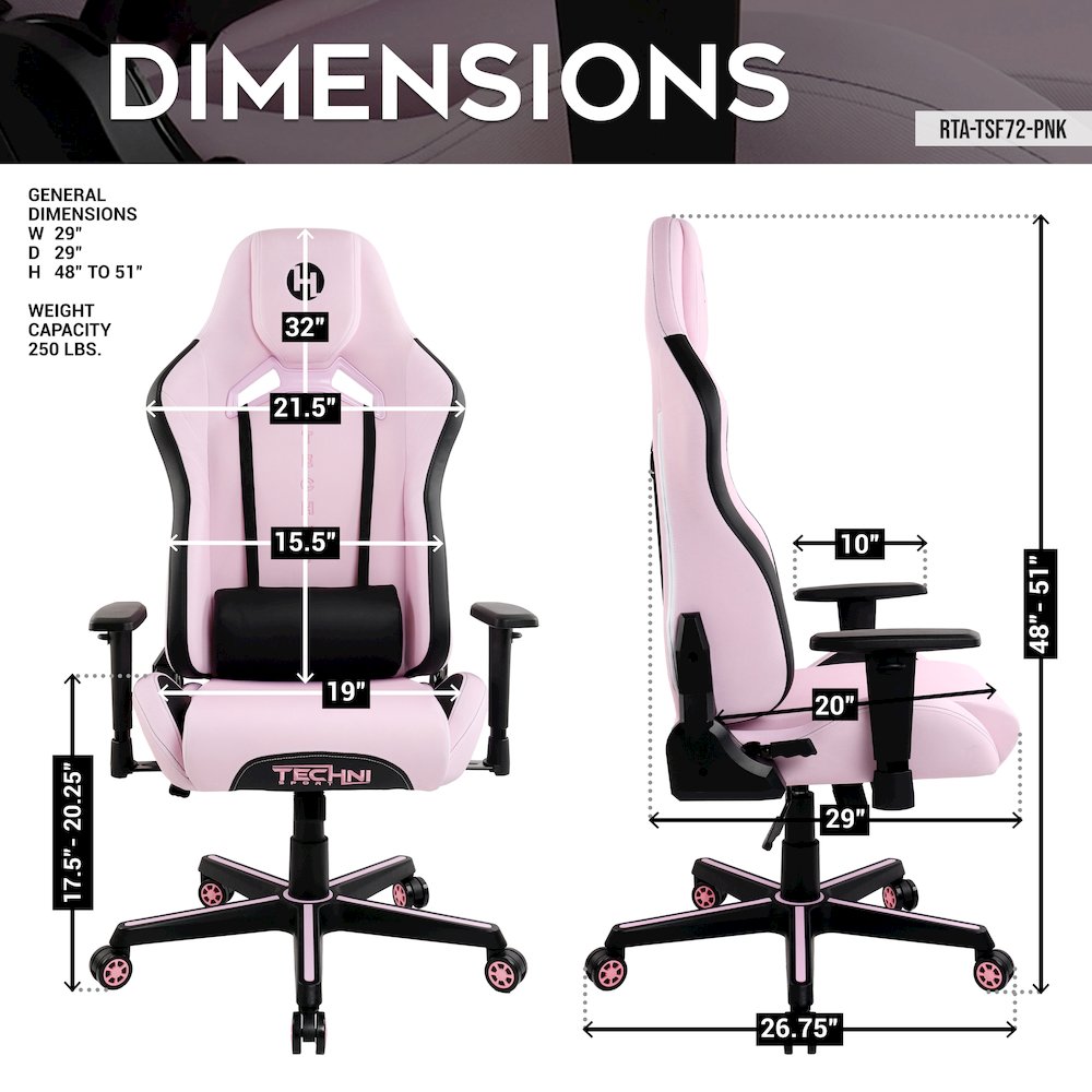 Echo Gaming Chair - Pink. Picture 7