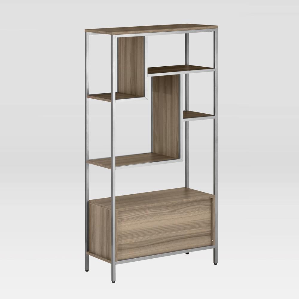 Techni Mobili Oak Storage Rack with  door cabinet. Picture 30