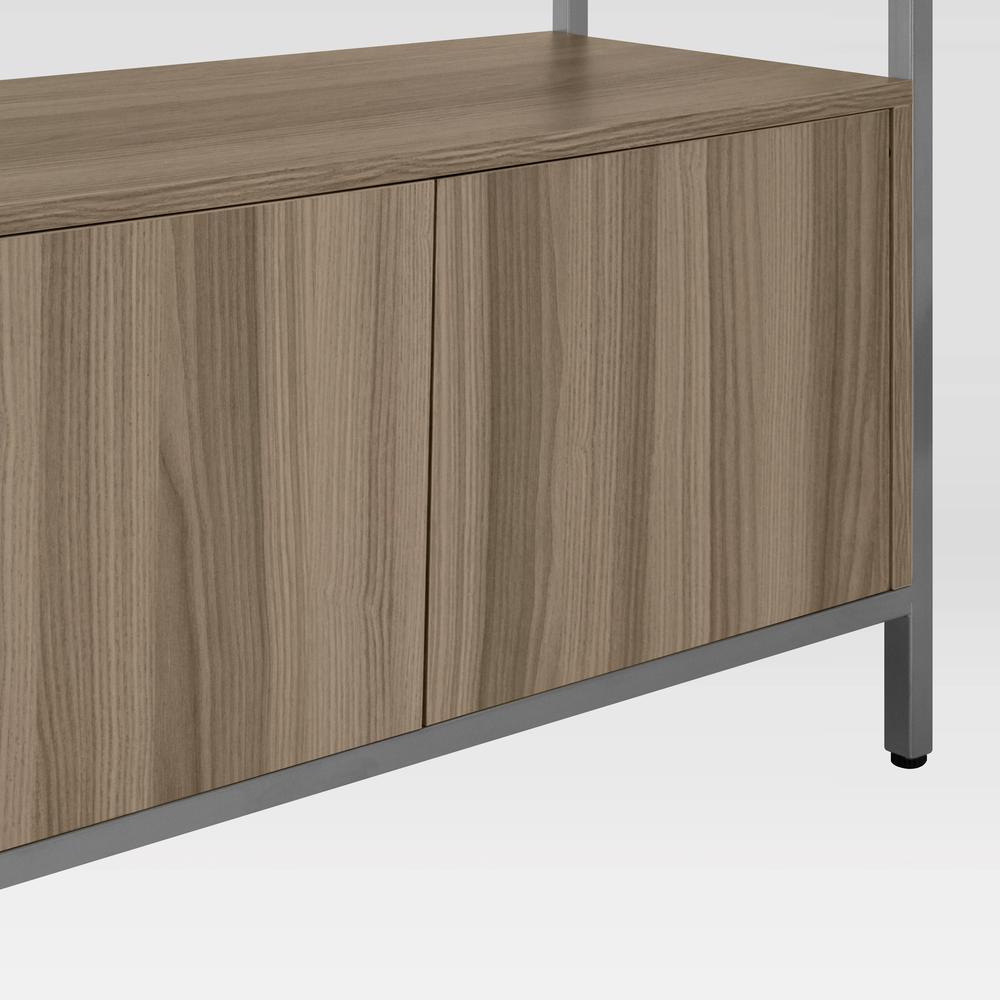 Techni Mobili Oak Storage Rack with  door cabinet. Picture 31