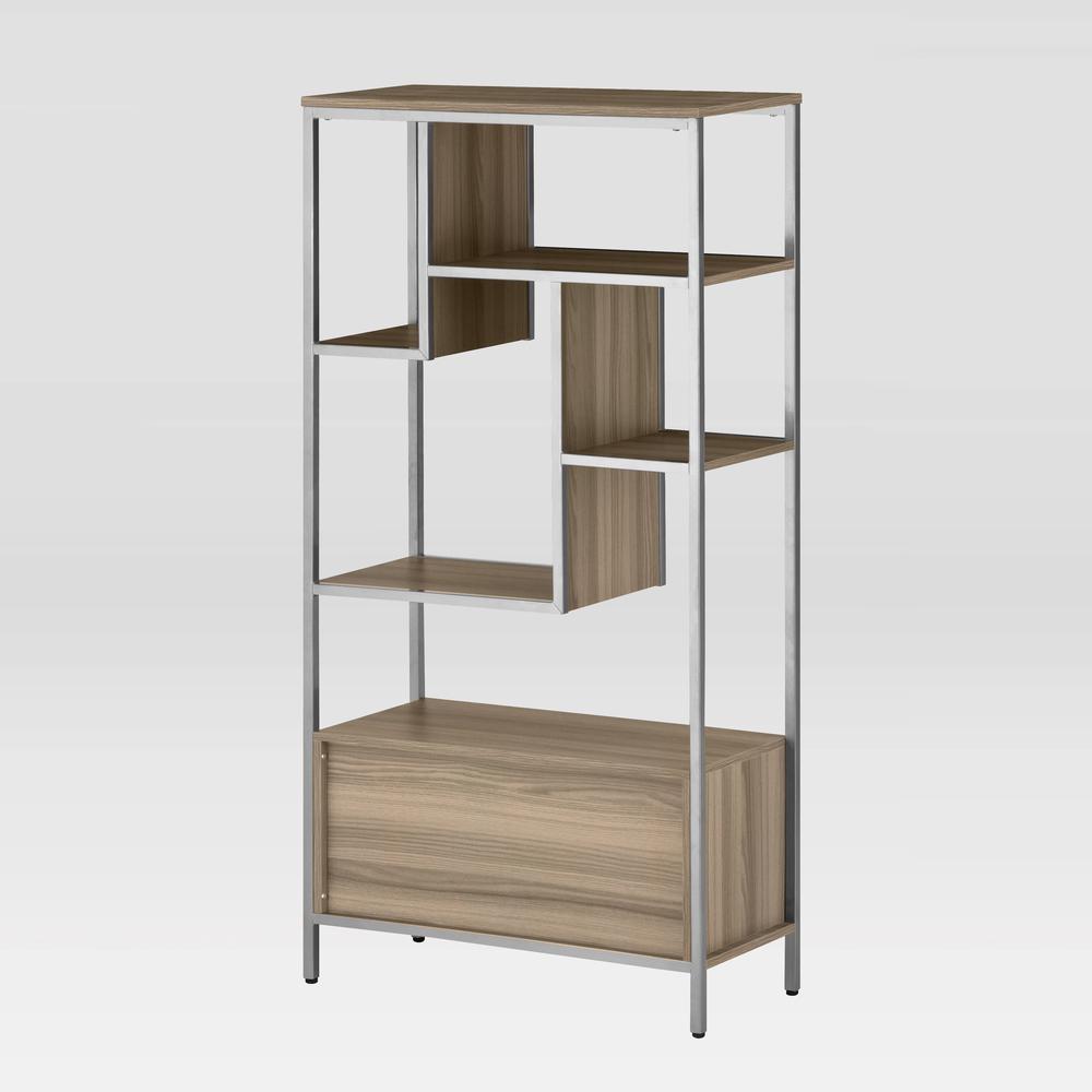 Techni Mobili Oak Storage Rack with  door cabinet. Picture 36