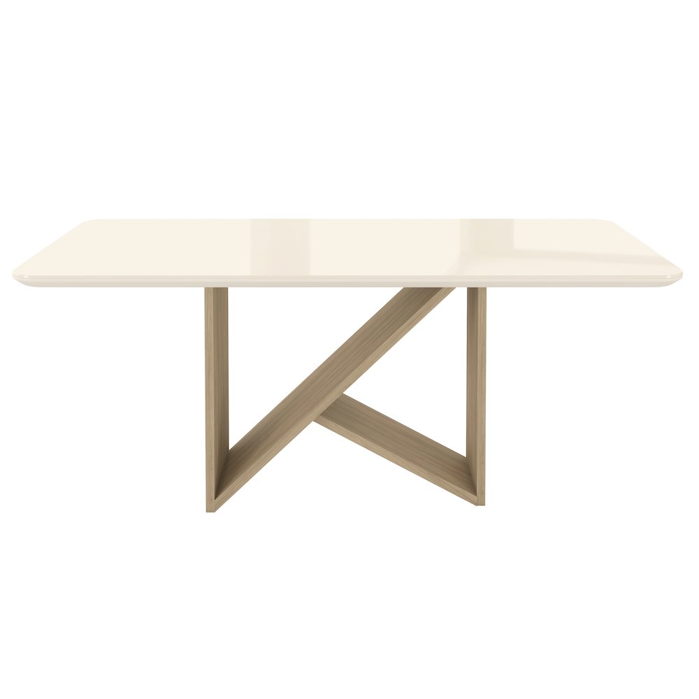 6 Seater Dining Table with Painted Glass Top &  Elegant Wooden Base. Picture 2