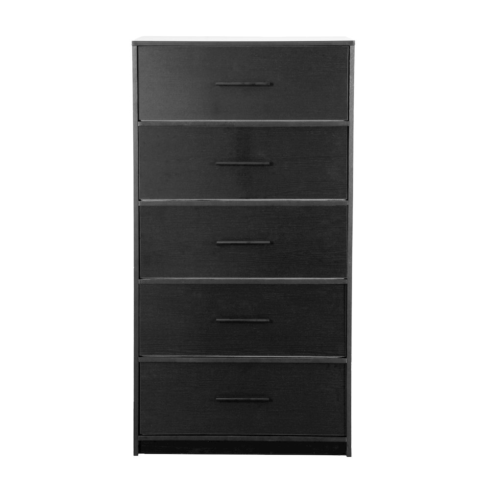 5-Drawer Dresser with Large Fabric Drawers, Black. Picture 3