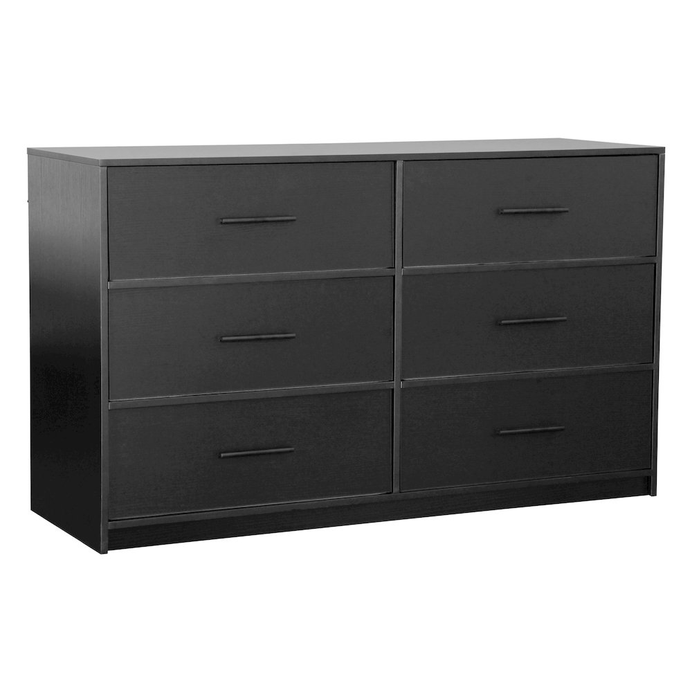 6-Drawer Dresser with Large Fabric Drawers, Black. Picture 1