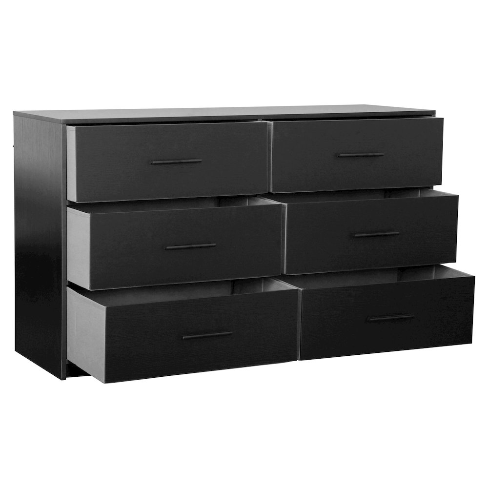 6-Drawer Dresser with Large Fabric Drawers, Black. Picture 4
