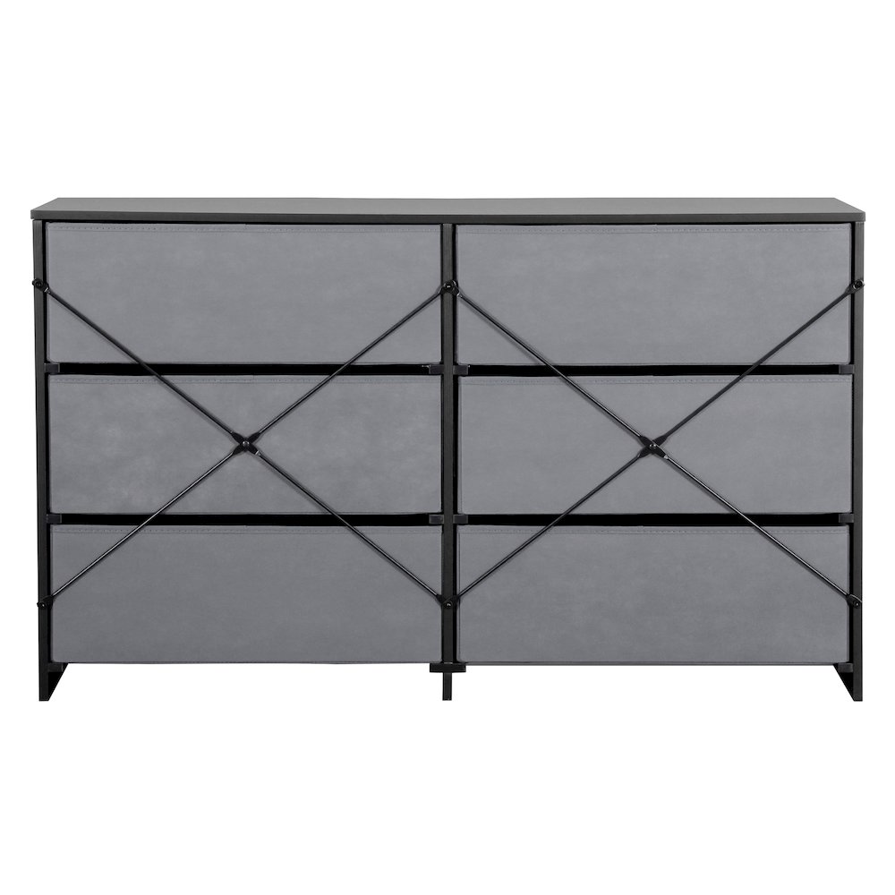 6-Drawer Dresser with Large Fabric Drawers, Black. Picture 5