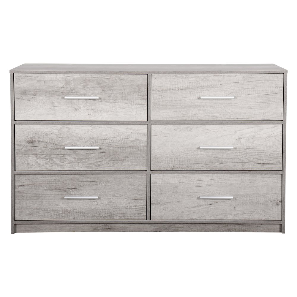 6-Drawer Dresser with Large Fabric Drawers, Grey. Picture 3