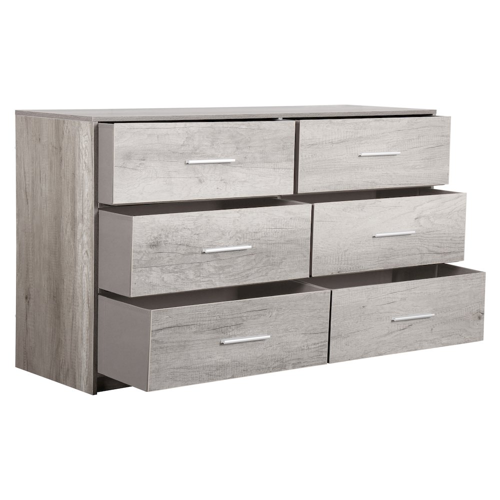 6-Drawer Dresser with Large Fabric Drawers, Grey. Picture 4