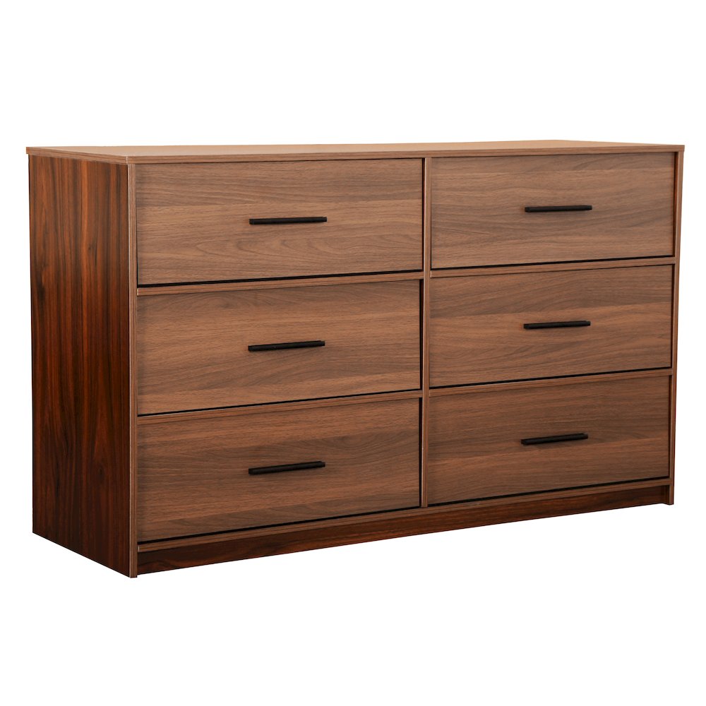 6-Drawer Dresser with Large Fabric Drawers, Walnut. Picture 1