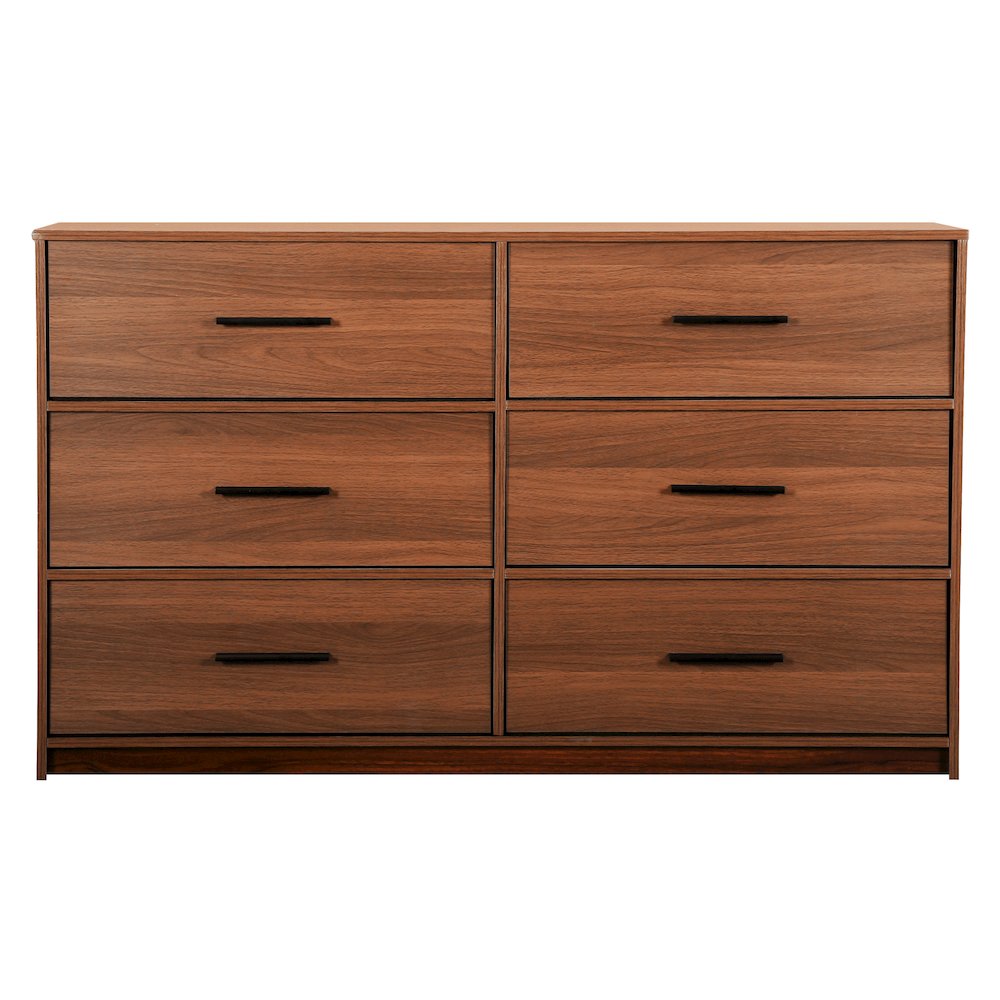 6-Drawer Dresser with Large Fabric Drawers, Walnut. Picture 3