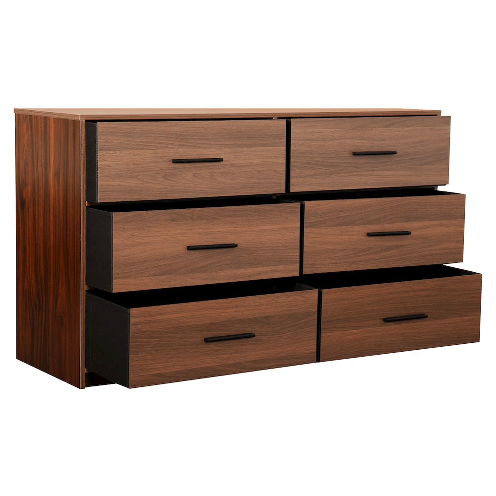 6-Drawer Dresser with Large Fabric Drawers, Walnut. Picture 4