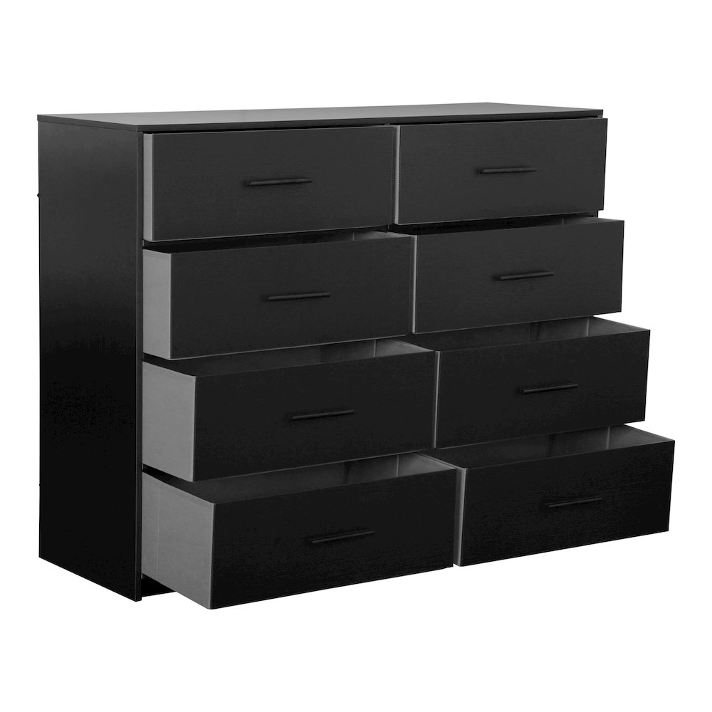 8-Drawer Dresser with Large Fabric Drawers, Black. Picture 4