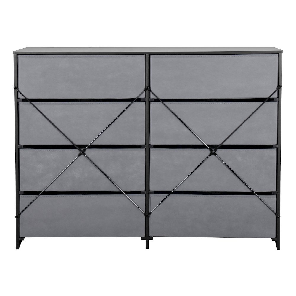 8-Drawer Dresser with Large Fabric Drawers, Black. Picture 5
