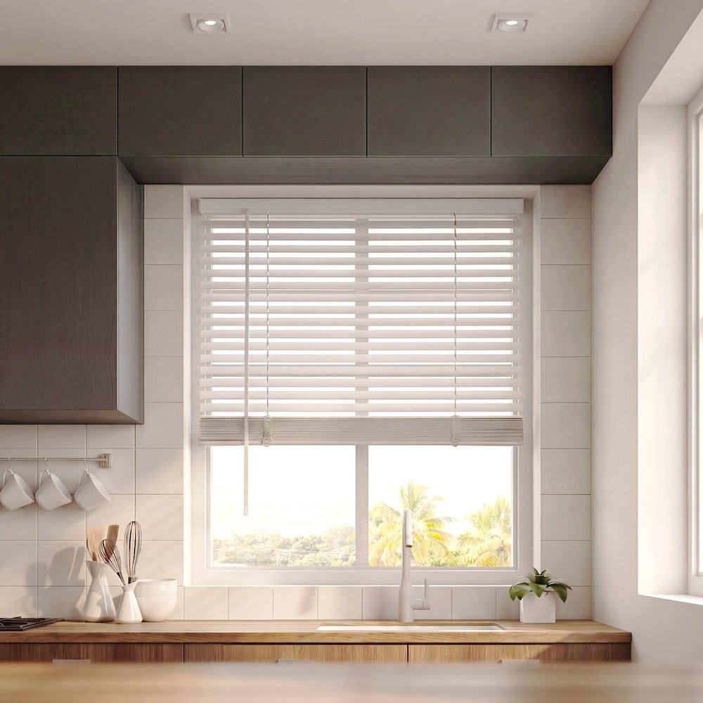 Cordless Mini Blinds, Light Filtering Vinyl Horizontal Window Blinds, 30”Wx60”H. Picture 9
