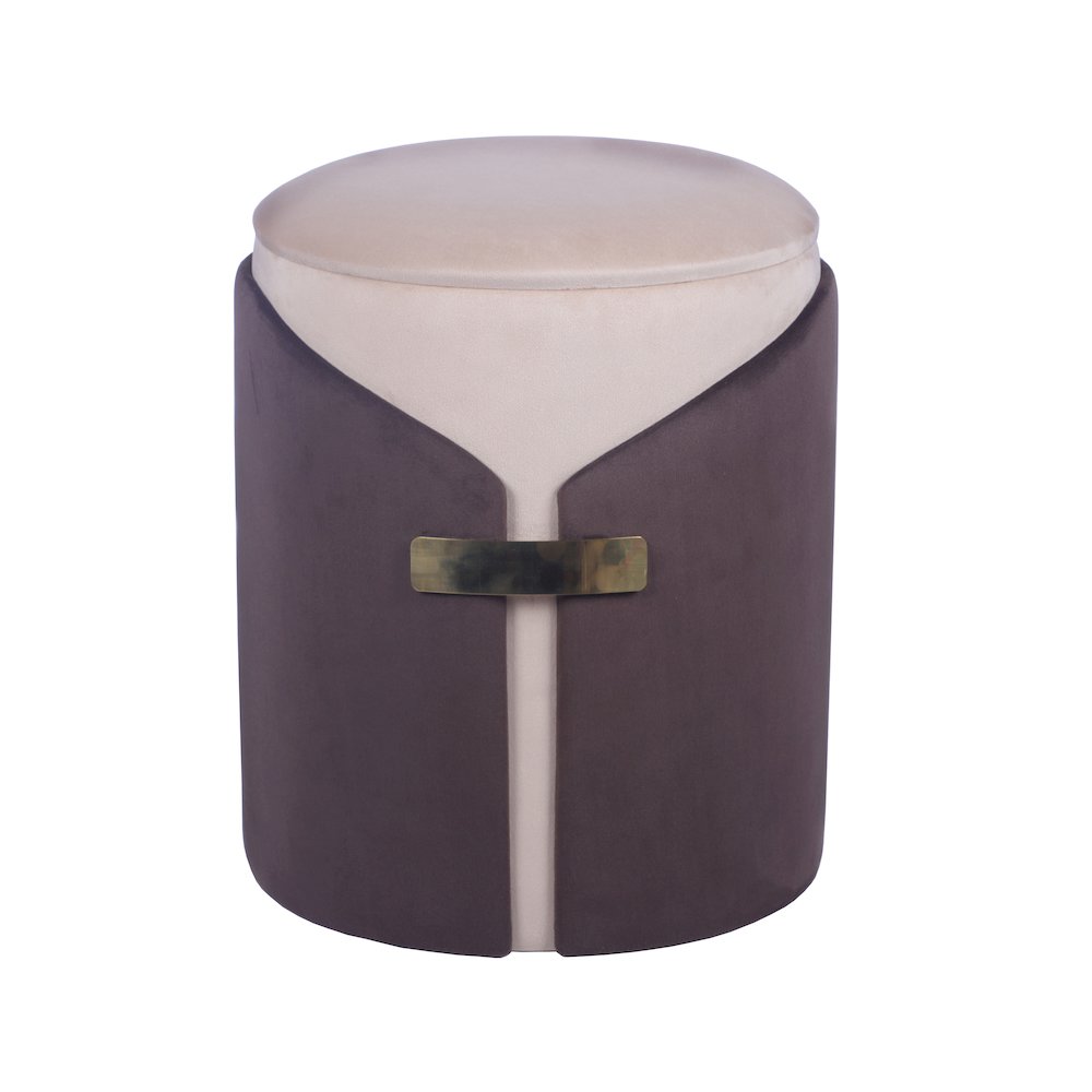 Two-Toned Ottoman with Storage or Vanity Stool, Brown. Picture 1