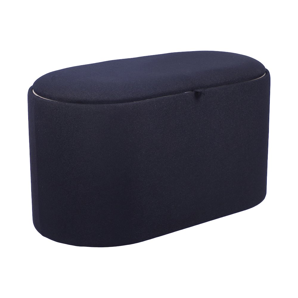 Storage Ottoman with Reversible Wooden Tray Top, Black. Picture 5