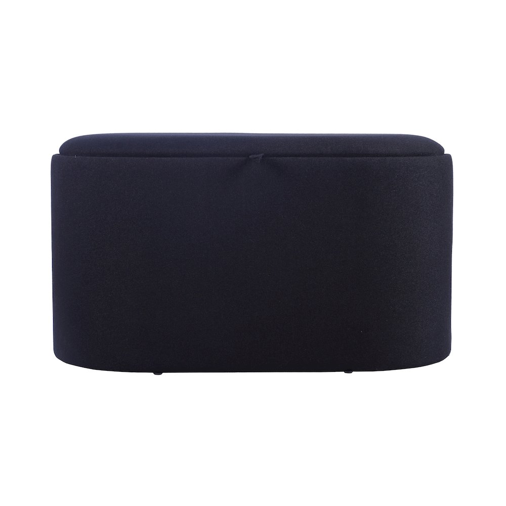 Storage Ottoman with Reversible Wooden Tray Top, Black. Picture 7