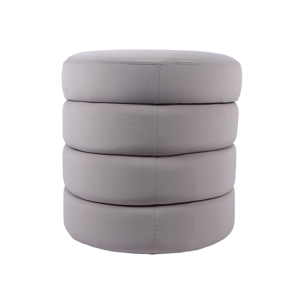 Velvet Ottoman Bench with Storage, Taupe. Picture 4