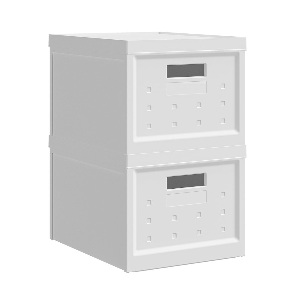 Set of 2 Stackable Storage Box with Lids for Home or Office Organization. Picture 1