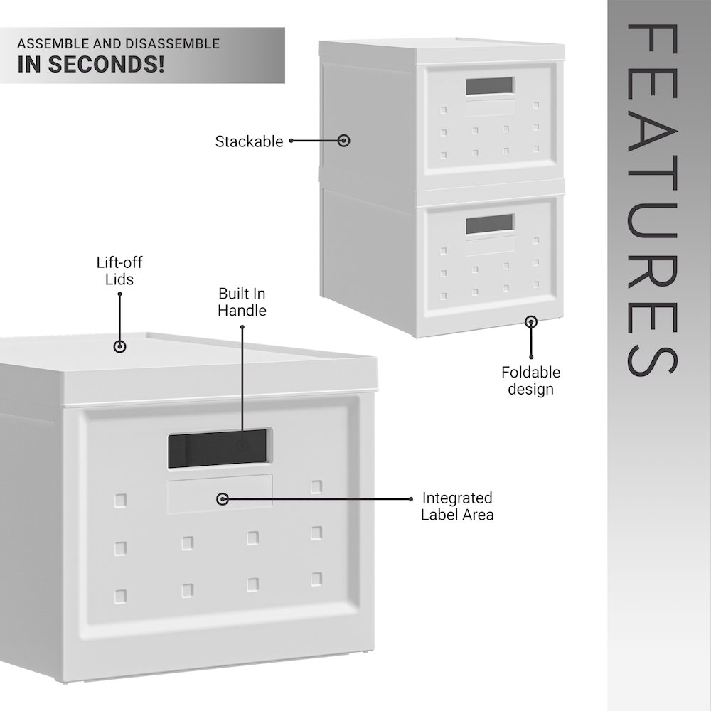 Set of 2 Stackable Storage Box with Lids for Home or Office Organization. Picture 9