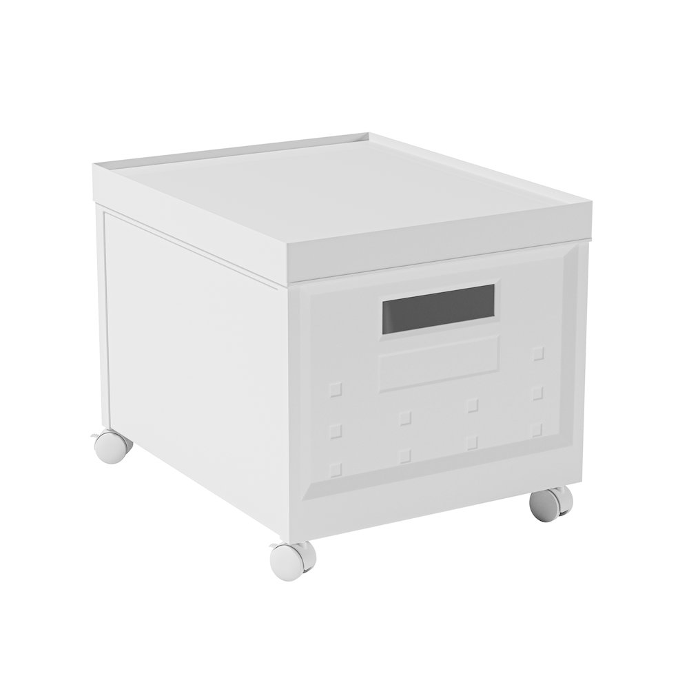 Set of 2 Stackable Rolling File Boxes with Lids and 10 Hanging Files. Picture 2