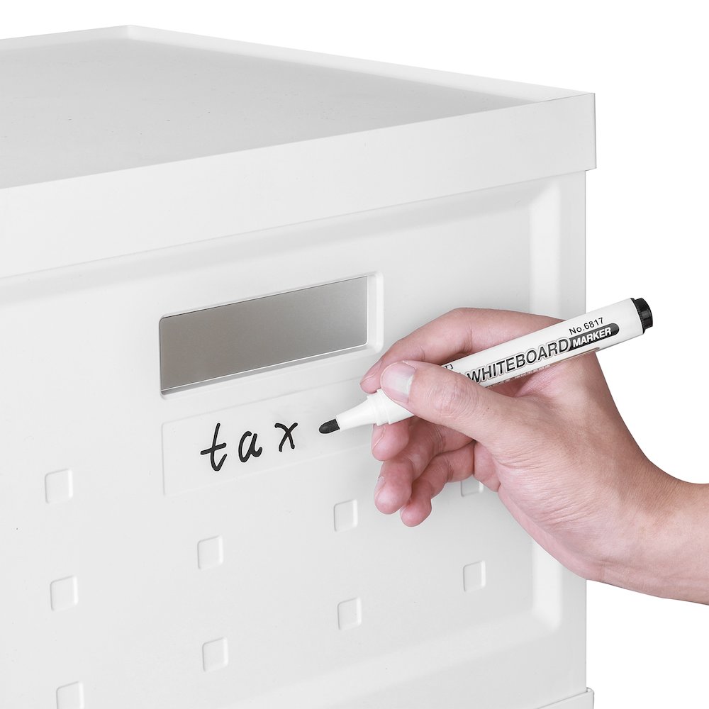Set of 2 Stackable Rolling File Boxes with Lids and 10 Hanging Files. Picture 3