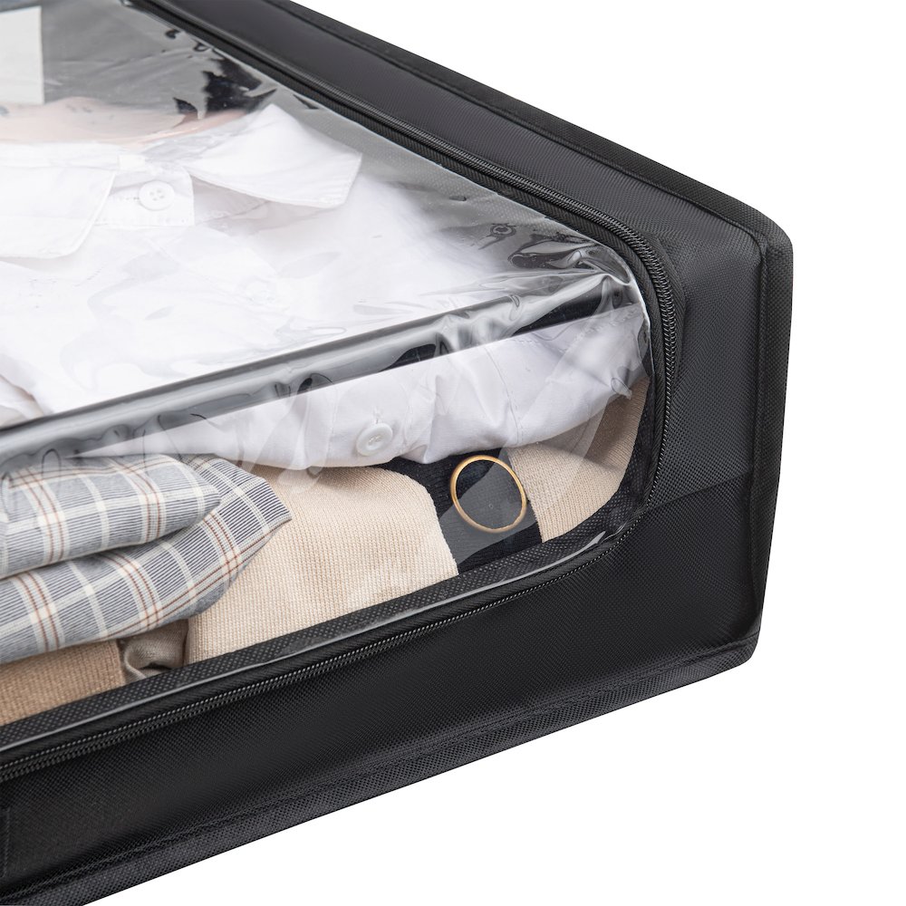 Set of 2 Under-Bed Rolling Storage Container with Transparent Cover. Picture 7