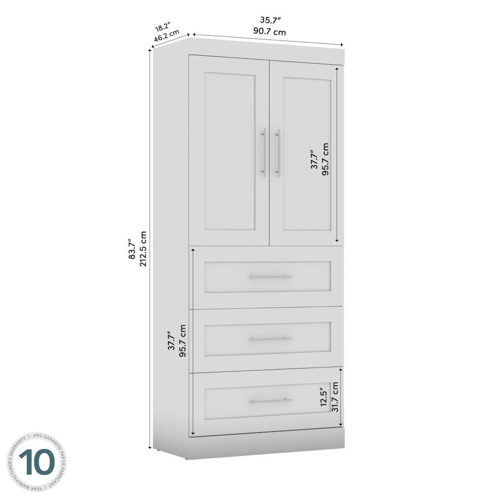 Pur 36W Wardrobe with Drawers. Picture 3