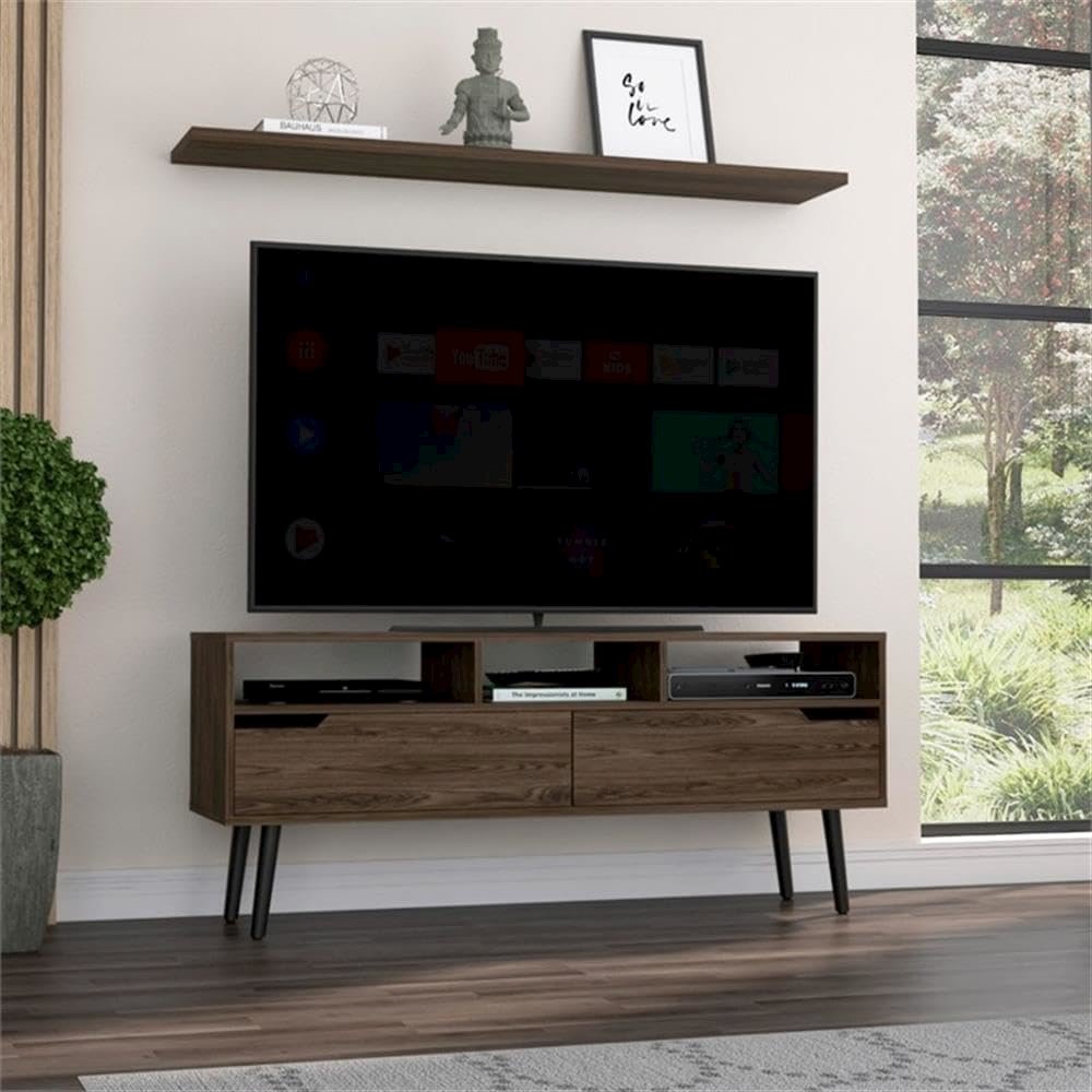 Oslo Tv Stand Dark Walnut MDF. Picture 5