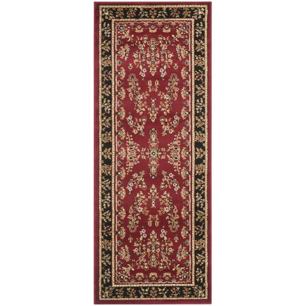 Red and Black Area Rug with Power Loomed Polypropylene Material, Jute Backing. Picture 4