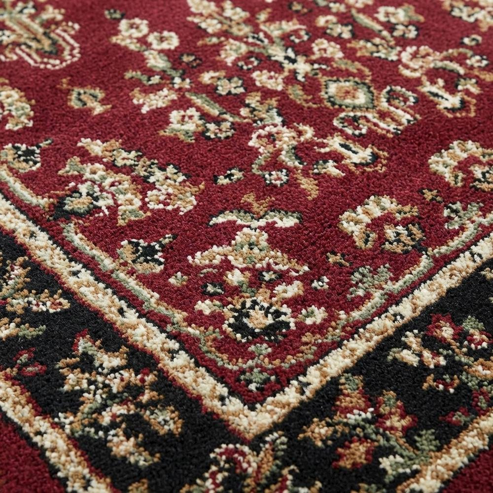 Red and Black Area Rug with Power Loomed Polypropylene Material, Jute Backing. Picture 5