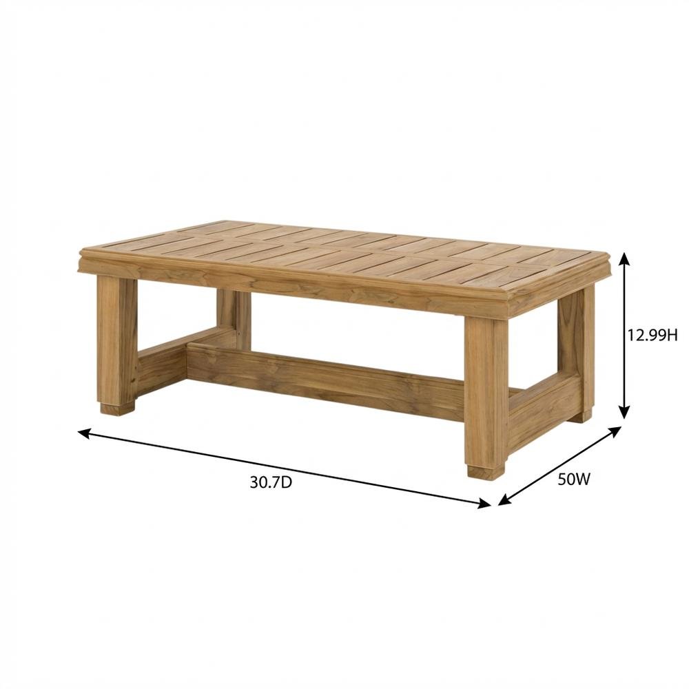 Teak Coffee Table For Outdoor Lounge Spaces With Durable Wood Finish. Picture 7