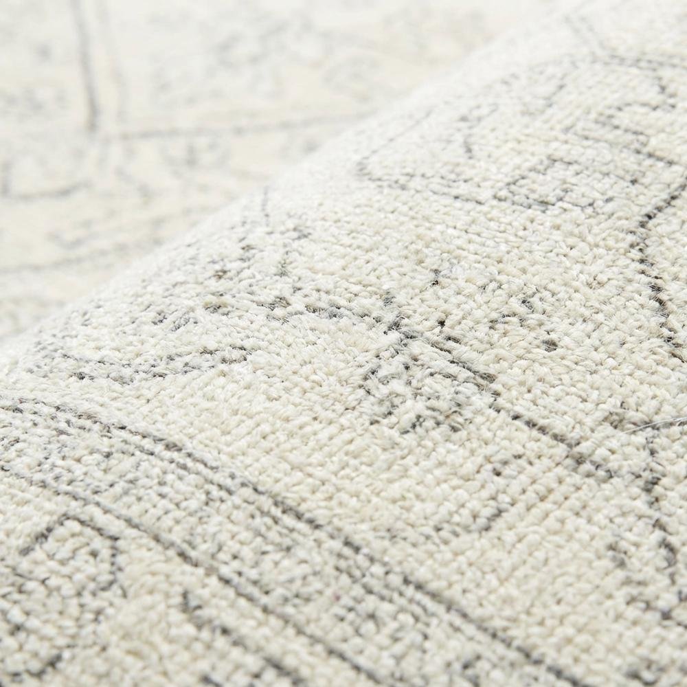 Ivory and Silver Area Rug with Power Loomed Polypropylene Pile, Large Rectangle. Picture 5