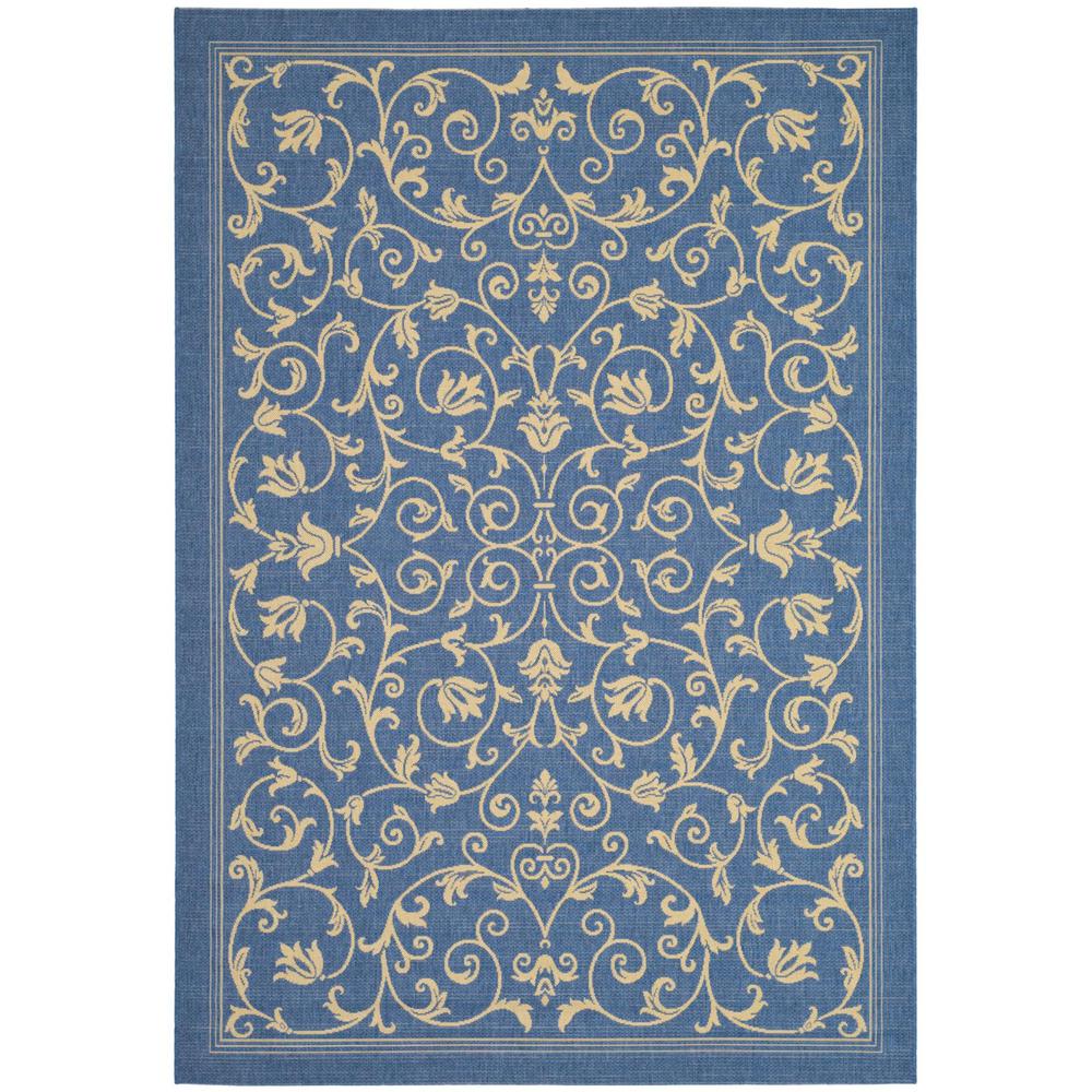 COURTYARD, BLUE / NATURAL, 6'-7" X 6'-7" Round, Area Rug, CY2098-3103-7R. Picture 1