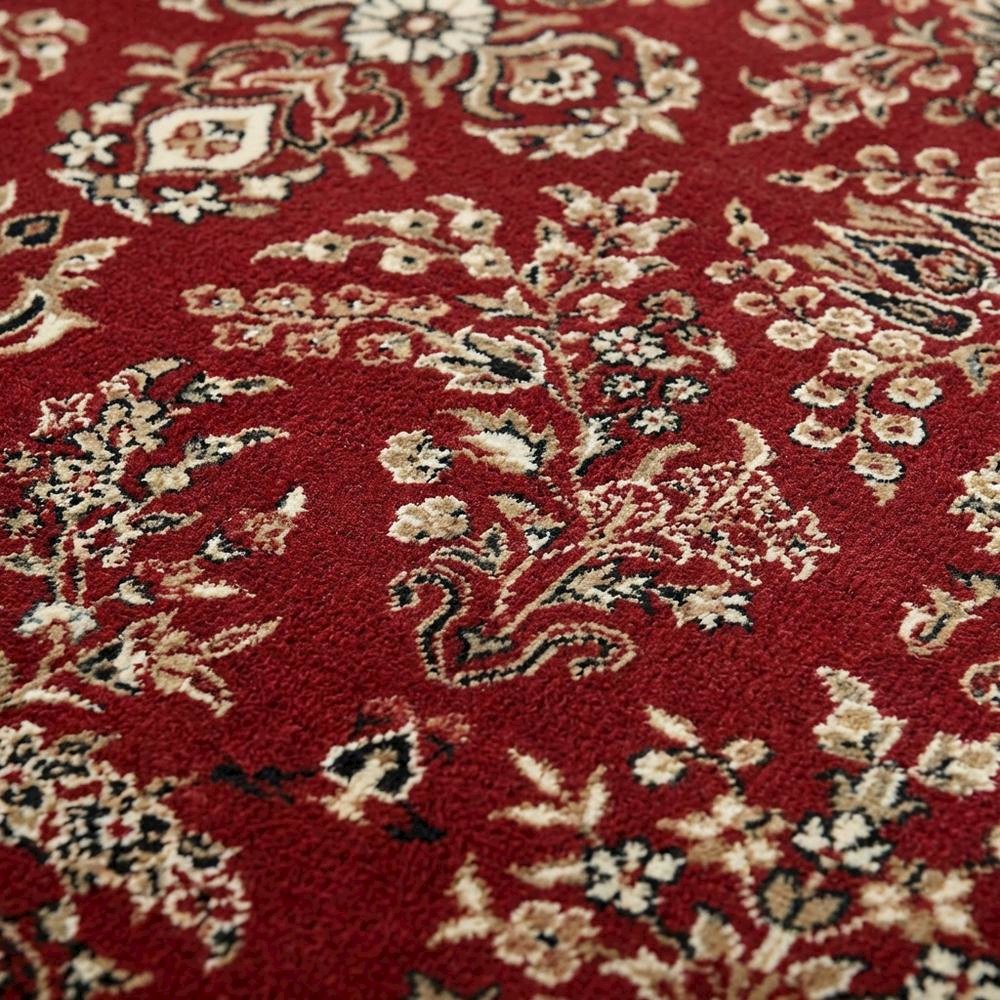 Red and Black Area Rug with Jute Backing and Power Loomed Construction. Picture 5
