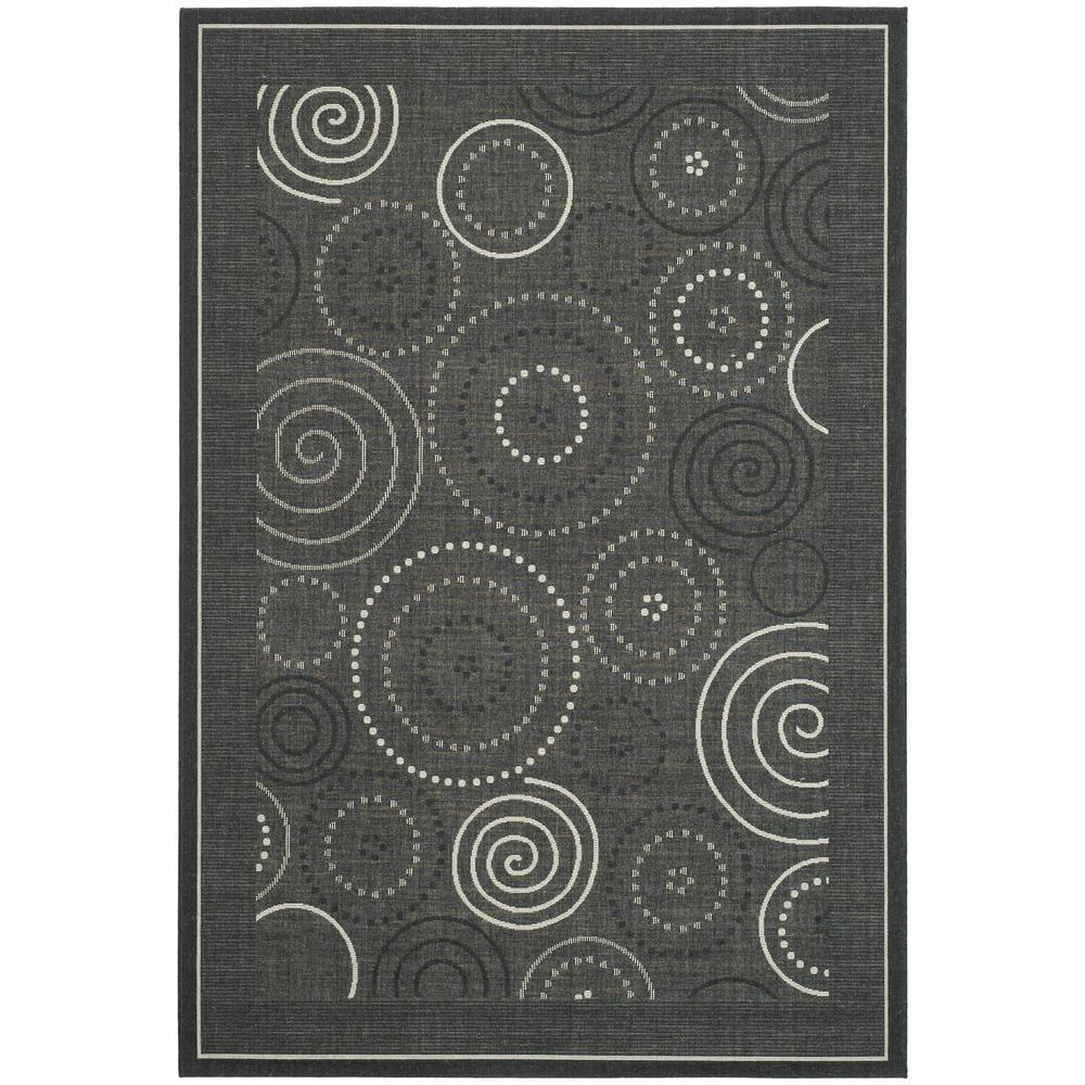 COURTYARD, BLACK / SAND, 6'-7" X 6'-7" Square, Area Rug, CY1906-3908-7SQ. Picture 1
